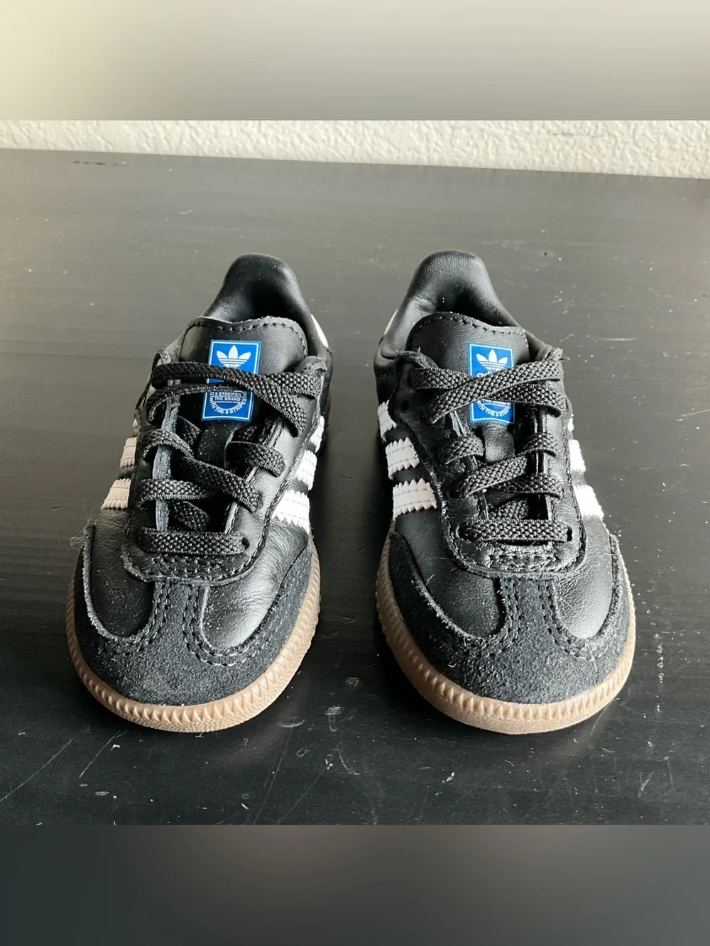 Adidas Baby Samba Original OG  Black White with Gum Sole Sneakers Size 5